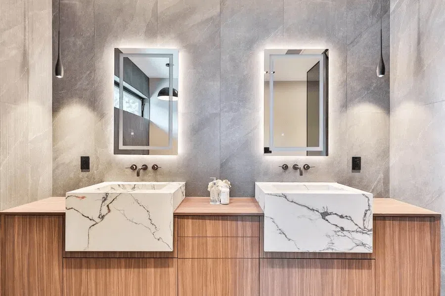 marble sink modern bathroom remodel