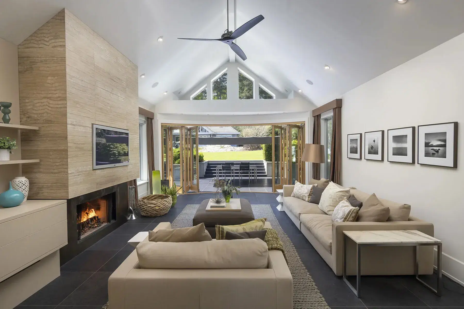 vaulted living room addition