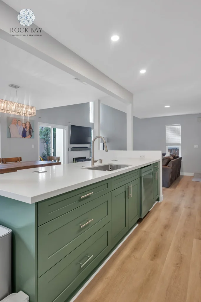 Kitchen home renovation portrait island view