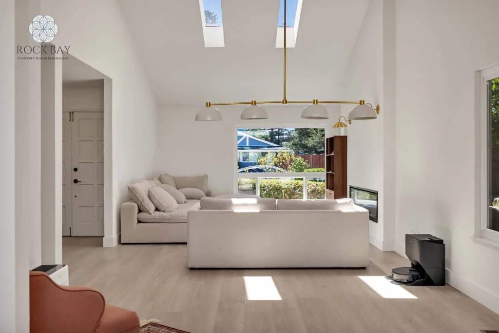 Full home remodel vaulted living room