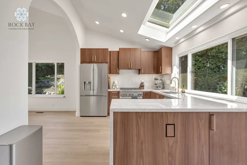 Kitchen remodel skylights open concept island