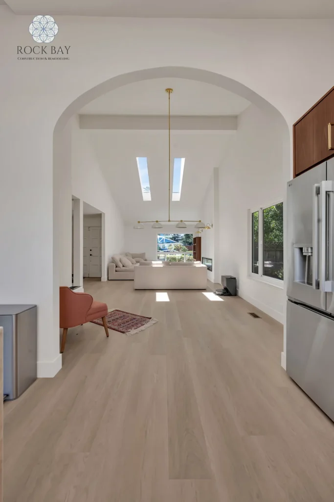 Whole home renovation open concept hallway